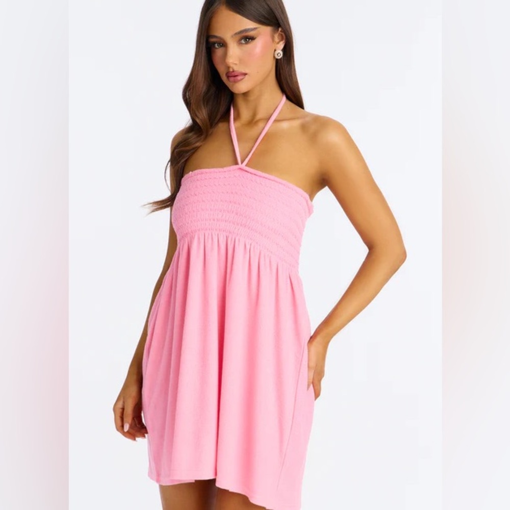 Light Pink Smocked Swim Cover-Up Dress NEW 🏷️